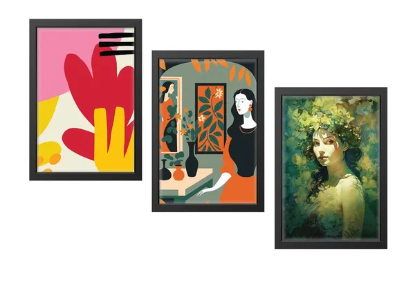 Black__Abstract_Hd_Print_Painting_Set_Of_3_With_Frame_|_For_Home,_Living_Room_Gallery_&_Office,_Black_Frame,_Size_-_13.50_X_19.50_Inch,_Sf306