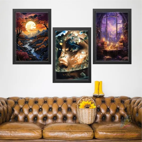 Black__Abstract_Hd_Print_Painting_Set_Of_3_With_Frame_|_For_Home,_Living_Room_Gallery_&_Office,_Black_Frame,_Size_-_13.50_X_19.50_Inch,_Sf307