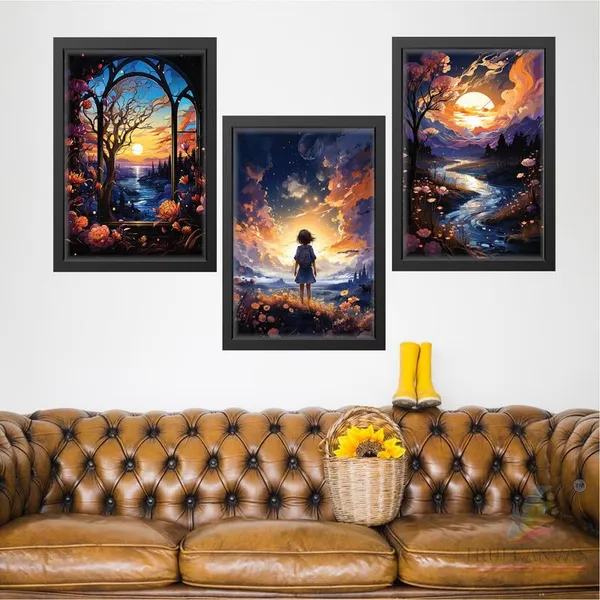 Black__Abstract_Hd_Print_Painting_Set_Of_3_With_Frame_|_For_Home,_Living_Room_Gallery_&_Office,_Black_Frame,_Size_-_13.50_X_19.50_Inch,_Sf308
