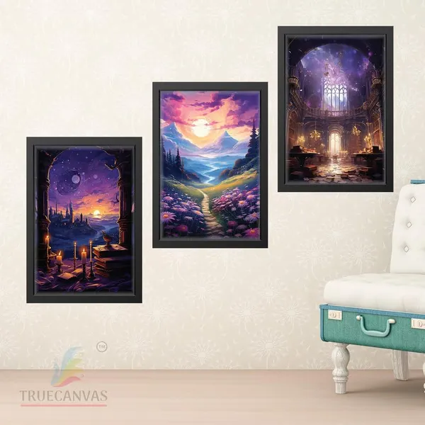 Black__Abstract_Hd_Print_Painting_Set_Of_3_With_Frame_|_For_Home,_Living_Room_Gallery_&_Office,_Black_Frame,_Size_-_13.50_X_19.50_Inch,_Sf309