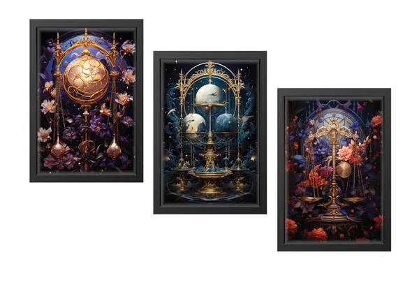 Black__Abstract_Hd_Print_Painting_Set_Of_3_With_Frame_|_For_Home,_Living_Room_Gallery_&_Office,_Black_Frame,_Size_-_13.50_X_19.50_Inch,_Sf310