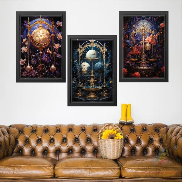 Black__Abstract_Hd_Print_Painting_Set_Of_3_With_Frame_|_For_Home,_Living_Room_Gallery_&_Office,_Black_Frame,_Size_-_13.50_X_19.50_Inch,_Sf310