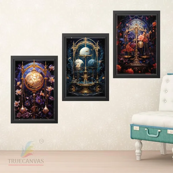 Black__Abstract_Hd_Print_Painting_Set_Of_3_With_Frame_|_For_Home,_Living_Room_Gallery_&_Office,_Black_Frame,_Size_-_13.50_X_19.50_Inch,_Sf310