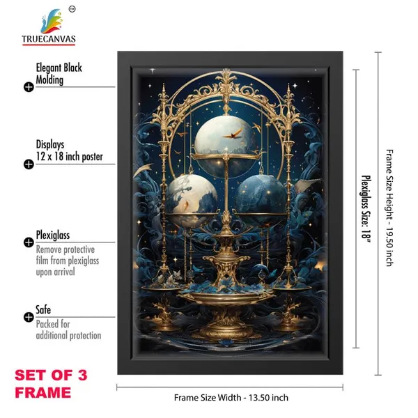 Black__Abstract_Hd_Print_Painting_Set_Of_3_With_Frame_|_For_Home,_Living_Room_Gallery_&_Office,_Black_Frame,_Size_-_13.50_X_19.50_Inch,_Sf310