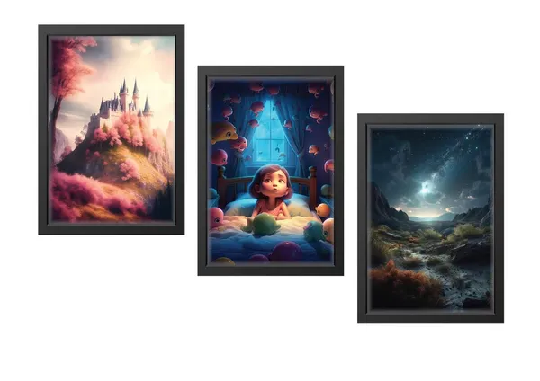 Black__Abstract_Hd_Print_Painting_Set_Of_3_With_Frame_|_For_Home,_Living_Room_Gallery_&_Office,_Black_Frame,_Size_-_13.50_X_19.50_Inch,_Sf317