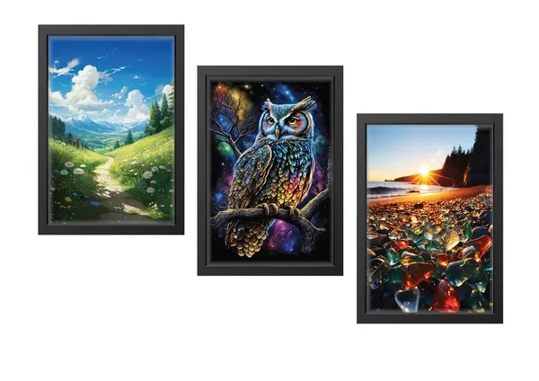 Black__Abstract_Hd_Print_Painting_Set_Of_3_With_Frame_|_For_Home,_Living_Room_Gallery_&_Office,_Black_Frame,_Size_-_13.50_X_19.50_Inch,_Sf320