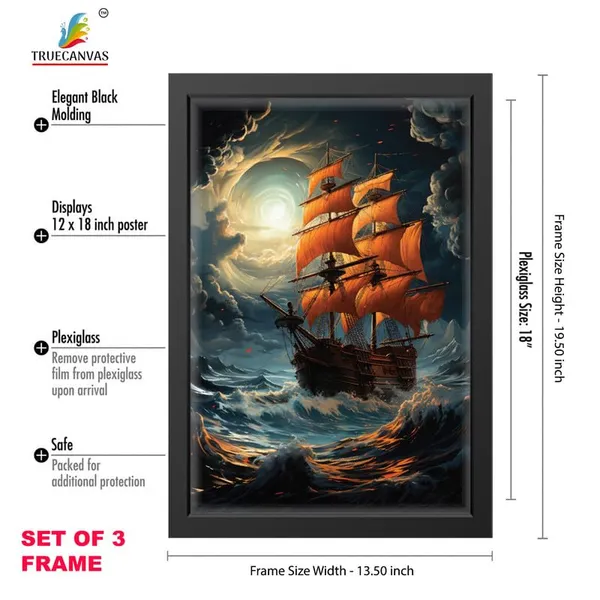 Black__Abstract_Hd_Print_Painting_Set_Of_3_With_Frame_|_For_Home,_Living_Room_Gallery_&_Office,_Black_Frame,_Size_-_13.50_X_19.50_Inch,_Sf321