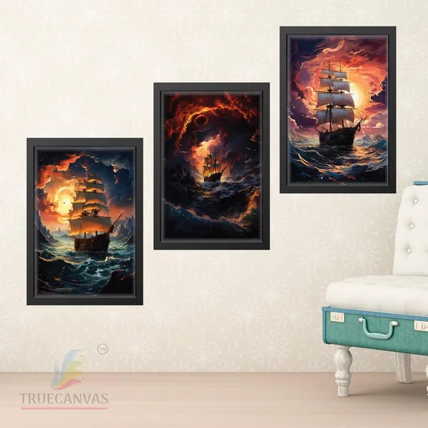 Multicolor_Abstract_Hd_Print_Painting_Set_Of_3_With_Frame_|_For_Home,_Living_Room_Gallery_&_Office,_Black_Frame,_Size_-_13.50_X_19.50_Inch,_Sf322
