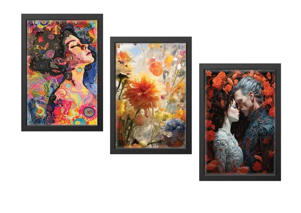 Black__Abstract_Hd_Print_Painting_Set_Of_3_With_Frame_|_For_Home,_Living_Room_Gallery_&_Office,_Black_Frame,_Size_-_13.50_X_19.50_Inch,_Sf325