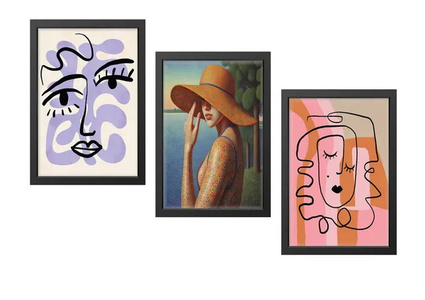 Black__Abstract_Hd_Print_Painting_Set_Of_3_With_Frame_|_For_Home,_Living_Room_Gallery_&_Office,_Black_Frame,_Size_-_13.50_X_19.50_Inch,_Sf332