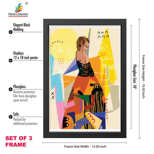 Black__Abstract_Hd_Print_Painting_Set_Of_3_With_Frame_|_For_Home,_Living_Room_Gallery_&_Office,_Black_Frame,_Size_-_13.50_X_19.50_Inch,_Sf333
