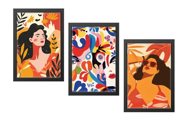 Black__Abstract_Hd_Print_Painting_Set_Of_3_With_Frame_|_For_Home,_Living_Room_Gallery_&_Office,_Black_Frame,_Size_-_13.50_X_19.50_Inch,_Sf334
