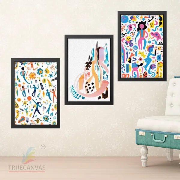 Black__Abstract_Hd_Print_Painting_Set_Of_3_With_Frame_|_For_Home,_Living_Room_Gallery_&_Office,_Black_Frame,_Size_-_13.50_X_19.50_Inch,_Sf336