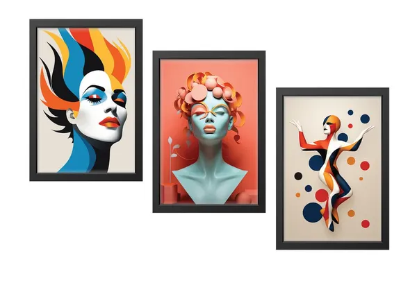 Black__Abstract_Hd_Print_Painting_Set_Of_3_With_Frame_|_For_Home,_Living_Room_Gallery_&_Office,_Black_Frame,_Size_-_13.50_X_19.50_Inch,_Sf338