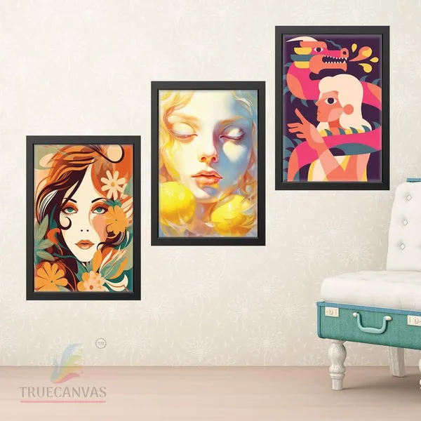 Black__Abstract_Hd_Print_Painting_Set_Of_3_With_Frame_|_For_Home,_Living_Room_Gallery_&_Office,_Black_Frame,_Size_-_13.50_X_19.50_Inch,_Sf341