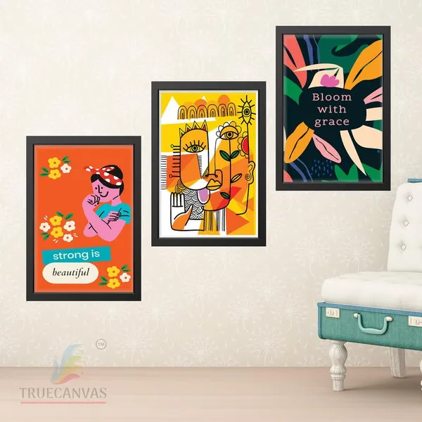 Black__Abstract_Hd_Print_Painting_Set_Of_3_With_Frame_|_For_Home,_Living_Room_Gallery_&_Office,_Black_Frame,_Size_-_13.50_X_19.50_Inch,_Sf347