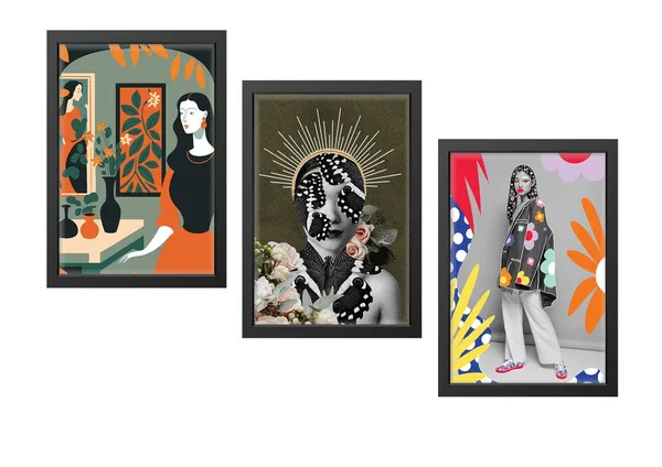 Black__Abstract_Hd_Print_Painting_Set_Of_3_With_Frame_|_For_Home,_Living_Room_Gallery_&_Office,_Black_Frame,_Size_-_13.50_X_19.50_Inch,_Sf348