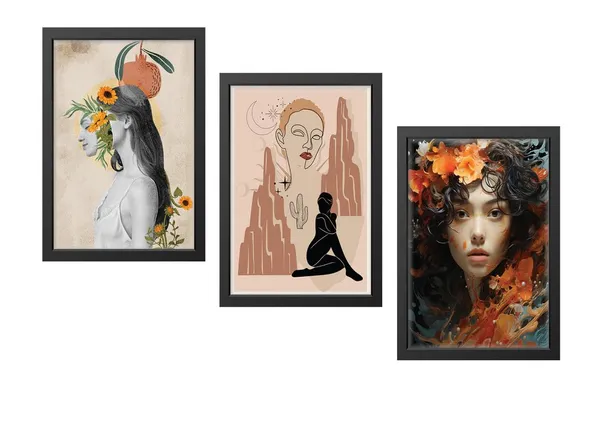 Black__Abstract_Hd_Print_Painting_Set_Of_3_With_Frame_|_For_Home,_Living_Room_Gallery_&_Office,_Black_Frame,_Size_-_13.50_X_19.50_Inch,_Sf349