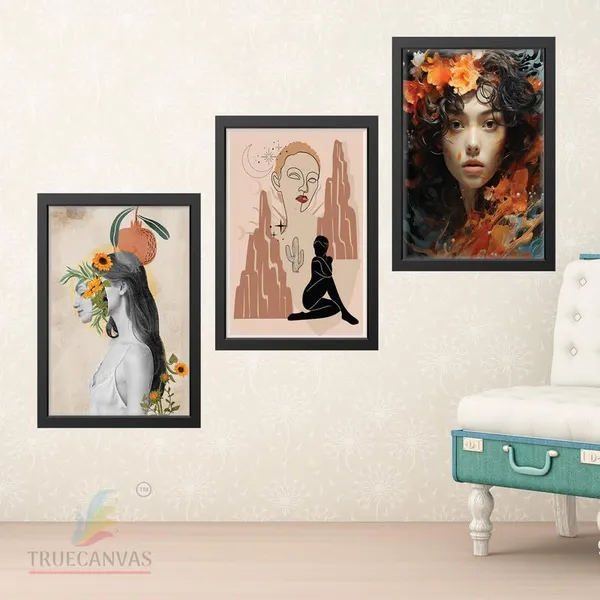 Black__Abstract_Hd_Print_Painting_Set_Of_3_With_Frame_|_For_Home,_Living_Room_Gallery_&_Office,_Black_Frame,_Size_-_13.50_X_19.50_Inch,_Sf349