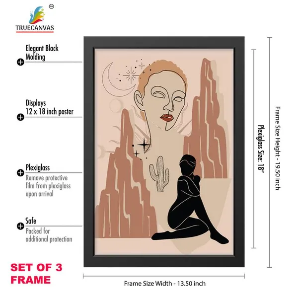 Black__Abstract_Hd_Print_Painting_Set_Of_3_With_Frame_|_For_Home,_Living_Room_Gallery_&_Office,_Black_Frame,_Size_-_13.50_X_19.50_Inch,_Sf349