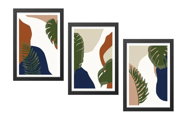 Black__Abstract_Hd_Print_Painting_Set_Of_3_With_Frame_|_For_Home,_Living_Room_Gallery_&_Office,_Black_Frame,_Size_-_13.50_X_19.50_Inch,_Sf363