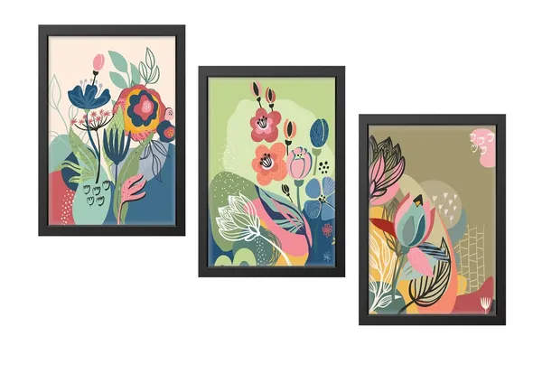 Black__Abstract_Hd_Print_Painting_Set_Of_3_With_Frame_|_For_Home,_Living_Room_Gallery_&_Office,_Black_Frame,_Size_-_13.50_X_19.50_Inch,_Sf364
