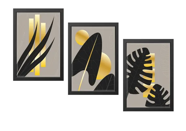Black__Abstract_Hd_Print_Painting_Set_Of_3_With_Frame_|_For_Home,_Living_Room_Gallery_&_Office,_Black_Frame,_Size_-_13.50_X_19.50_Inch,_Sf370