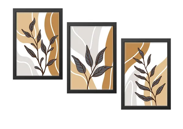 Black__Abstract_Hd_Print_Painting_Set_Of_3_With_Frame_|_For_Home,_Living_Room_Gallery_&_Office,_Black_Frame,_Size_-_13.50_X_19.50_Inch,_Sf372
