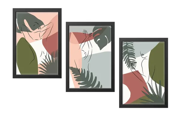 Black__Abstract_Hd_Print_Painting_Set_Of_3_With_Frame_|_For_Home,_Living_Room_Gallery_&_Office,_Black_Frame,_Size_-_13.50_X_19.50_Inch,_Sf373
