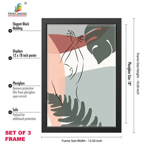Black__Abstract_Hd_Print_Painting_Set_Of_3_With_Frame_|_For_Home,_Living_Room_Gallery_&_Office,_Black_Frame,_Size_-_13.50_X_19.50_Inch,_Sf373