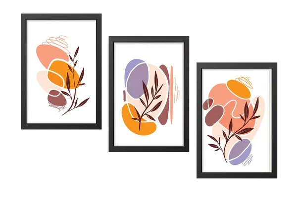 Black__Abstract_Hd_Print_Painting_Set_Of_3_With_Frame_|_For_Home,_Living_Room_Gallery_&_Office,_Black_Frame,_Size_-_13.50_X_19.50_Inch,_Sf378