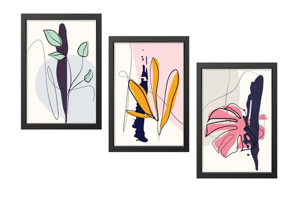 Black__Abstract_Hd_Print_Painting_Set_Of_3_With_Frame_|_For_Home,_Living_Room_Gallery_&_Office,_Black_Frame,_Size_-_13.50_X_19.50_Inch,_Sf380