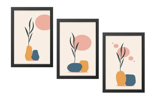 Black__Abstract_Hd_Print_Painting_Set_Of_3_With_Frame_|_For_Home,_Living_Room_Gallery_&_Office,_Black_Frame,_Size_-_13.50_X_19.50_Inch,_Sf381
