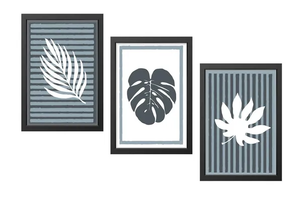 Black__Abstract_Hd_Print_Painting_Set_Of_3_With_Frame_|_For_Home,_Living_Room_Gallery_&_Office,_Black_Frame,_Size_-_13.50_X_19.50_Inch,_Sf385