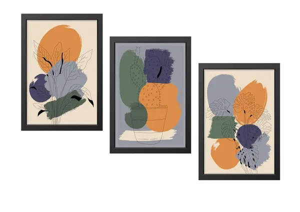 Black__Abstract_Hd_Print_Painting_Set_Of_3_With_Frame_|_For_Home,_Living_Room_Gallery_&_Office,_Black_Frame,_Size_-_13.50_X_19.50_Inch,_Sf394