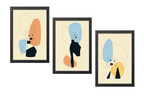 Black__Abstract_Hd_Print_Painting_Set_Of_3_With_Frame_|_For_Home,_Living_Room_Gallery_&_Office,_Black_Frame,_Size_-_13.50_X_19.50_Inch,_Sf395