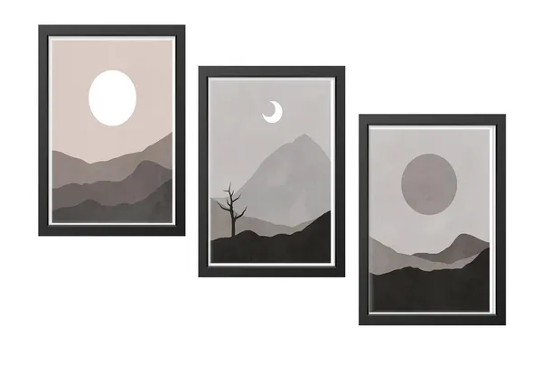 Black__Abstract_Hd_Print_Painting_Set_Of_3_With_Frame_|_For_Home,_Living_Room_Gallery_&_Office,_Black_Frame,_Size_-_13.50_X_19.50_Inch,_Sf397