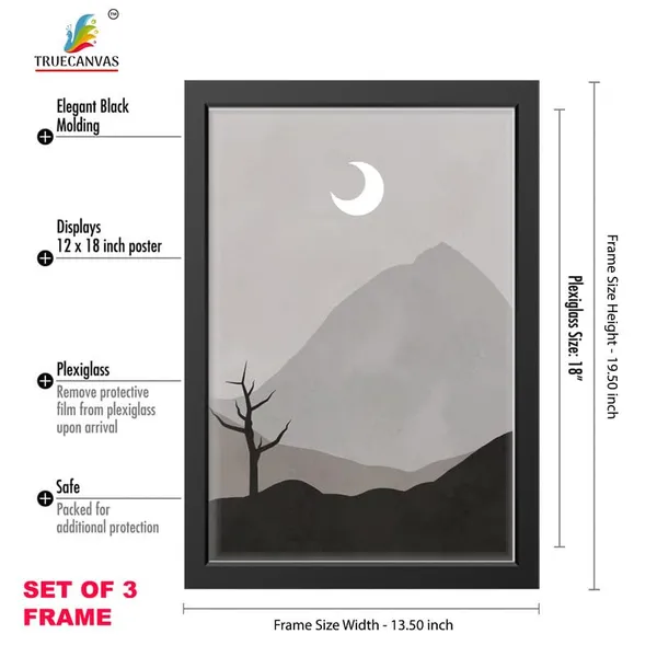 Black__Abstract_Hd_Print_Painting_Set_Of_3_With_Frame_|_For_Home,_Living_Room_Gallery_&_Office,_Black_Frame,_Size_-_13.50_X_19.50_Inch,_Sf397