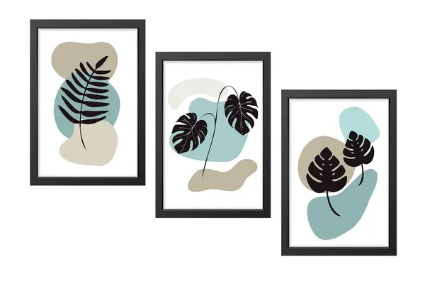 Black__Abstract_Hd_Print_Painting_Set_Of_3_With_Frame_|_For_Home,_Living_Room_Gallery_&_Office,_Black_Frame,_Size_-_13.50_X_19.50_Inch,_Sf398