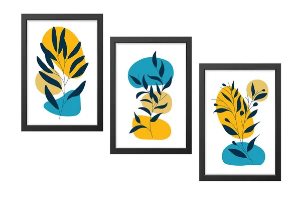 Black__Abstract_Hd_Print_Painting_Set_Of_3_With_Frame_|_For_Home,_Living_Room_Gallery_&_Office,_Black_Frame,_Size_-_13.50_X_19.50_Inch,_Sf401