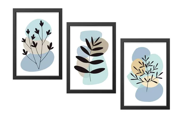 Black__Abstract_Hd_Print_Painting_Set_Of_3_With_Frame_|_For_Home,_Living_Room_Gallery_&_Office,_Black_Frame,_Size_-_13.50_X_19.50_Inch,_Sf403