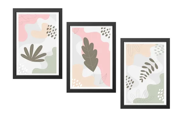 Black__Abstract_Hd_Print_Painting_Set_Of_3_With_Frame_|_For_Home,_Living_Room_Gallery_&_Office,_Black_Frame,_Size_-_13.50_X_19.50_Inch,_Sf404
