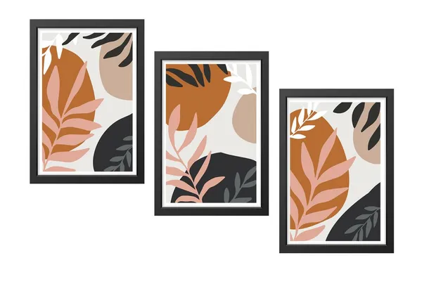 Black__Abstract_Hd_Print_Painting_Set_Of_3_With_Frame_|_For_Home,_Living_Room_Gallery_&_Office,_Black_Frame,_Size_-_13.50_X_19.50_Inch,_Sf408
