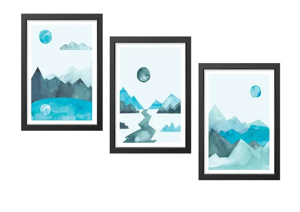 Black__Abstract_Hd_Print_Painting_Set_Of_3_With_Frame_|_For_Home,_Living_Room_Gallery_&_Office,_Black_Frame,_Size_-_13.50_X_19.50_Inch,_Sf410