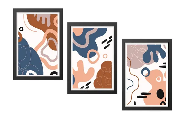 Black__Abstract_Hd_Print_Painting_Set_Of_3_With_Frame_|_For_Home,_Living_Room_Gallery_&_Office,_Black_Frame,_Size_-_13.50_X_19.50_Inch,_Sf418
