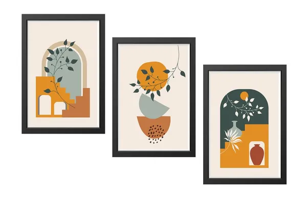 Black__Abstract_Hd_Print_Painting_Set_Of_3_With_Frame_|_For_Home,_Living_Room_Gallery_&_Office,_Black_Frame,_Size_-_13.50_X_19.50_Inch,_Sf423