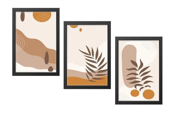 Black__Abstract_Hd_Print_Painting_Set_Of_3_With_Frame_|_For_Home,_Living_Room_Gallery_&_Office,_Black_Frame,_Size_-_13.50_X_19.50_Inch,_Sf424