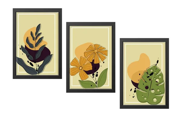 Black__Abstract_Hd_Print_Painting_Set_Of_3_With_Frame_|_For_Home,_Living_Room_Gallery_&_Office,_Black_Frame,_Size_-_13.50_X_19.50_Inch,_Sf425