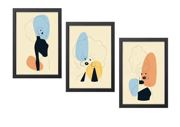 Black__Abstract_Hd_Print_Painting_Set_Of_3_With_Frame_|_For_Home,_Living_Room_Gallery_&_Office,_Black_Frame,_Size_-_13.50_X_19.50_Inch,_Sf426