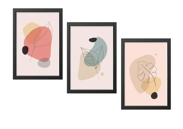 Black__Abstract_Hd_Print_Painting_Set_Of_3_With_Frame_|_For_Home,_Living_Room_Gallery_&_Office,_Black_Frame,_Size_-_13.50_X_19.50_Inch,_Sf437